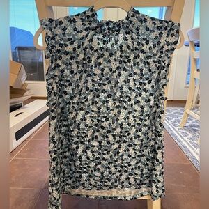 Loft Blue and White Flower Blouse